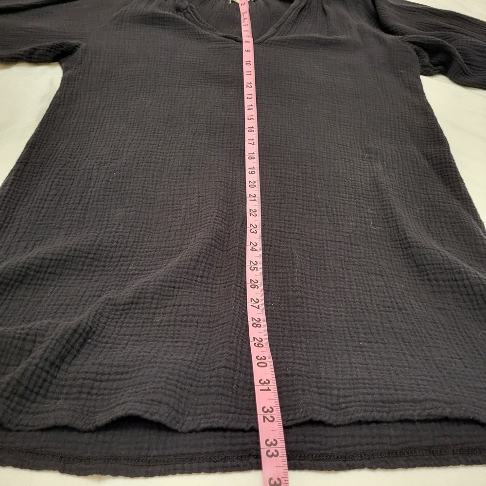 Nation LTD Gauze Muslin Black 100% Cotton Shift Shirt Mini Dress S - Picture 8 of 10